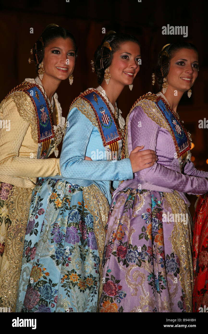 las fallas fiesta valencia winning falleras, spanish women girls