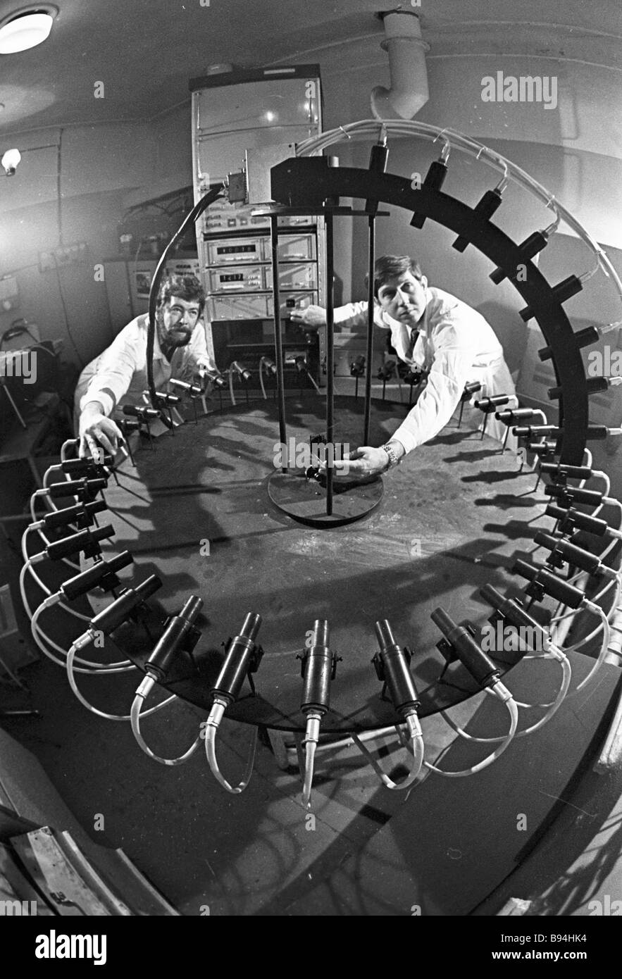 Staff members of Labor Safety Research Institute check Pole Field