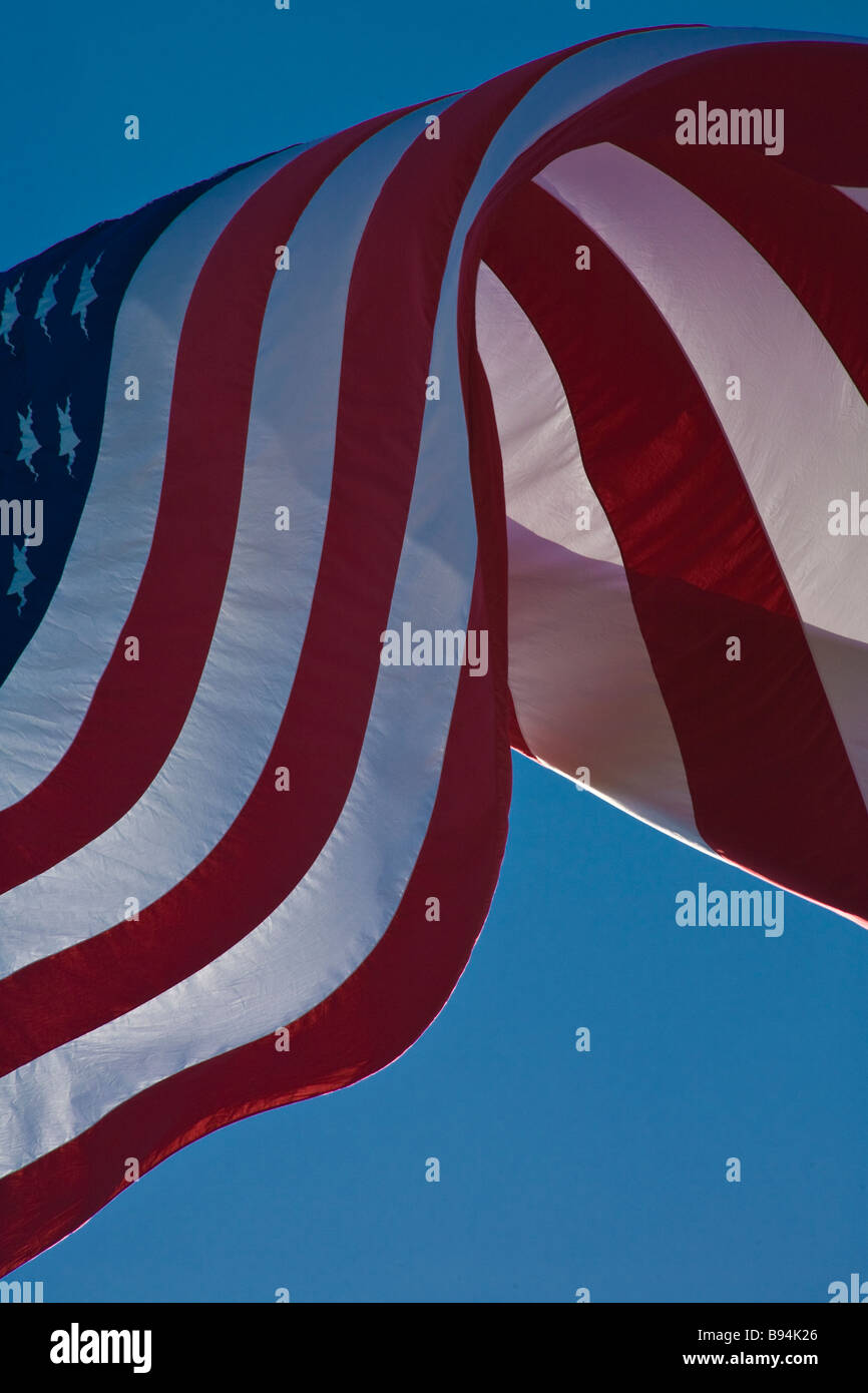 United States American flag known as Stars and Stripes blowing in the ...