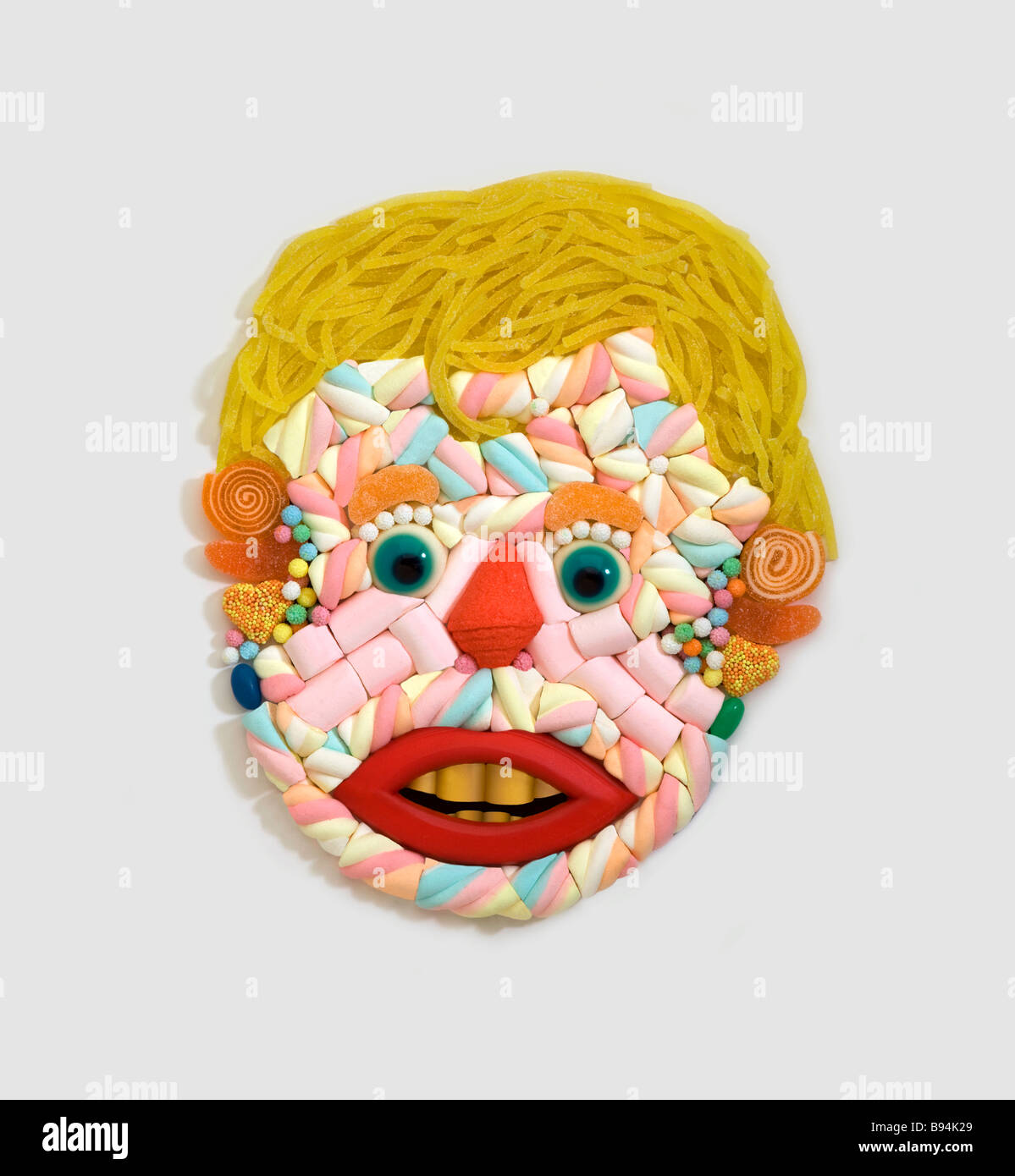 Childs Face Made Of Sweets And Candy Stock Photo Alamy