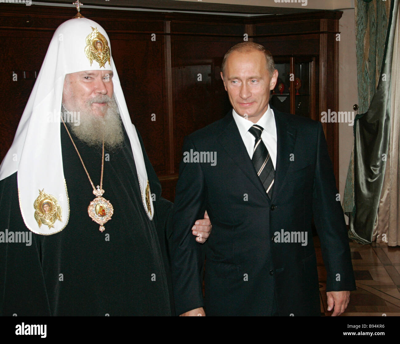 Patriarch of Moscow and All Russia Alexy II and Russian President ...