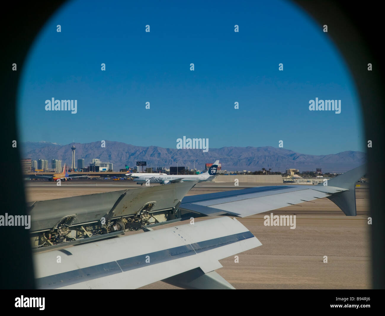 Landing in Las Vegas Stock Photo