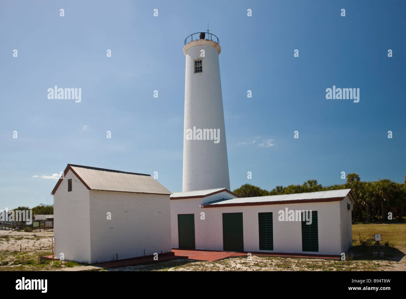 Lighthouse on Egmont Key State Park located at the mouth of Tampa Bay