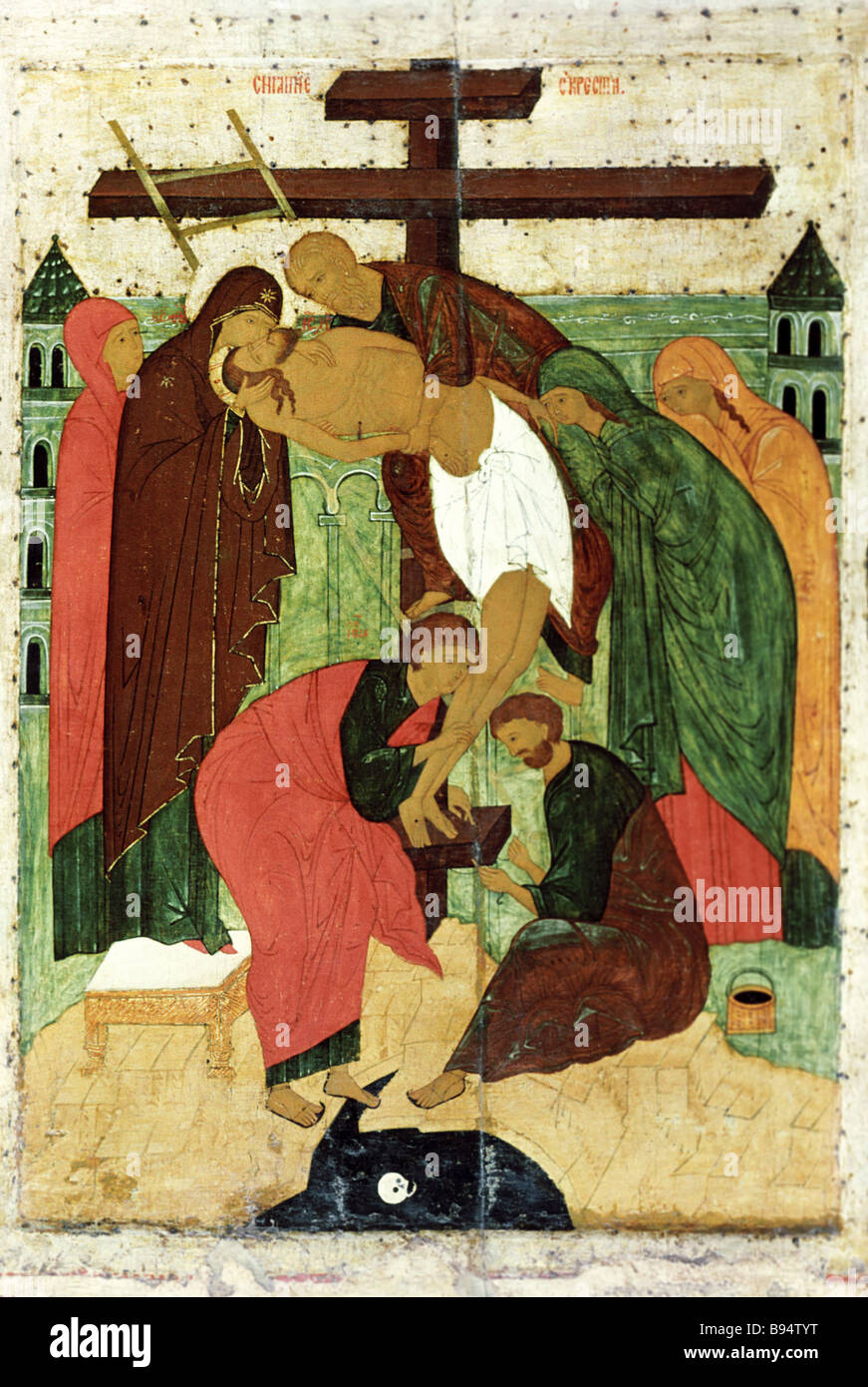The Deposition from the Cross Icon Novgorodian school 15th century ...