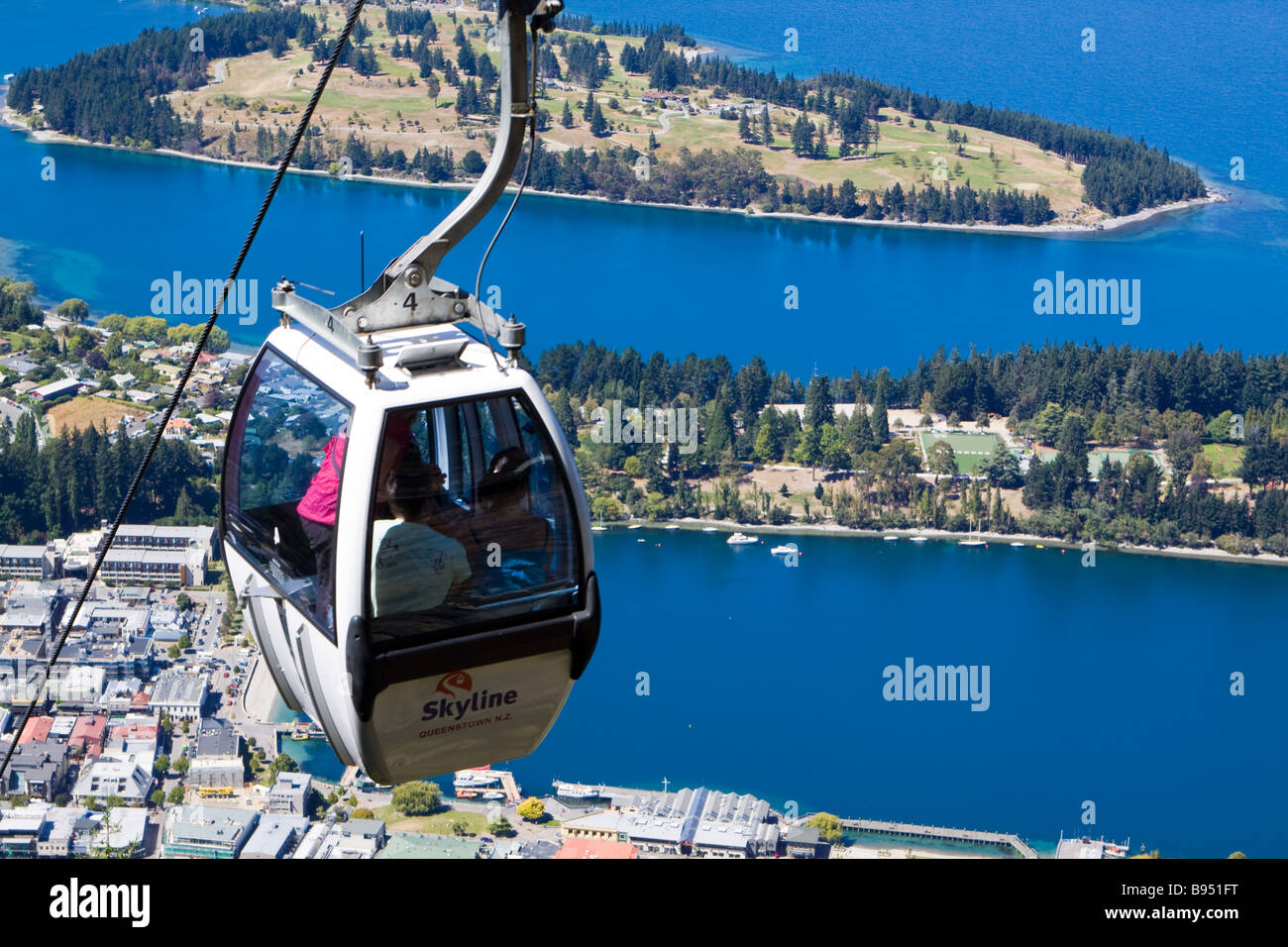 Skyline Gondola Lake Wakatipu Queenstown New Zealand Stock Photo