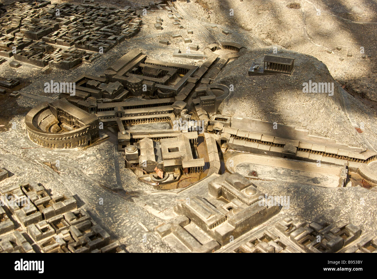 Scale model of ancient Roman Byzantine city Scythopolis archaeological site at Bet She an Stock Photo