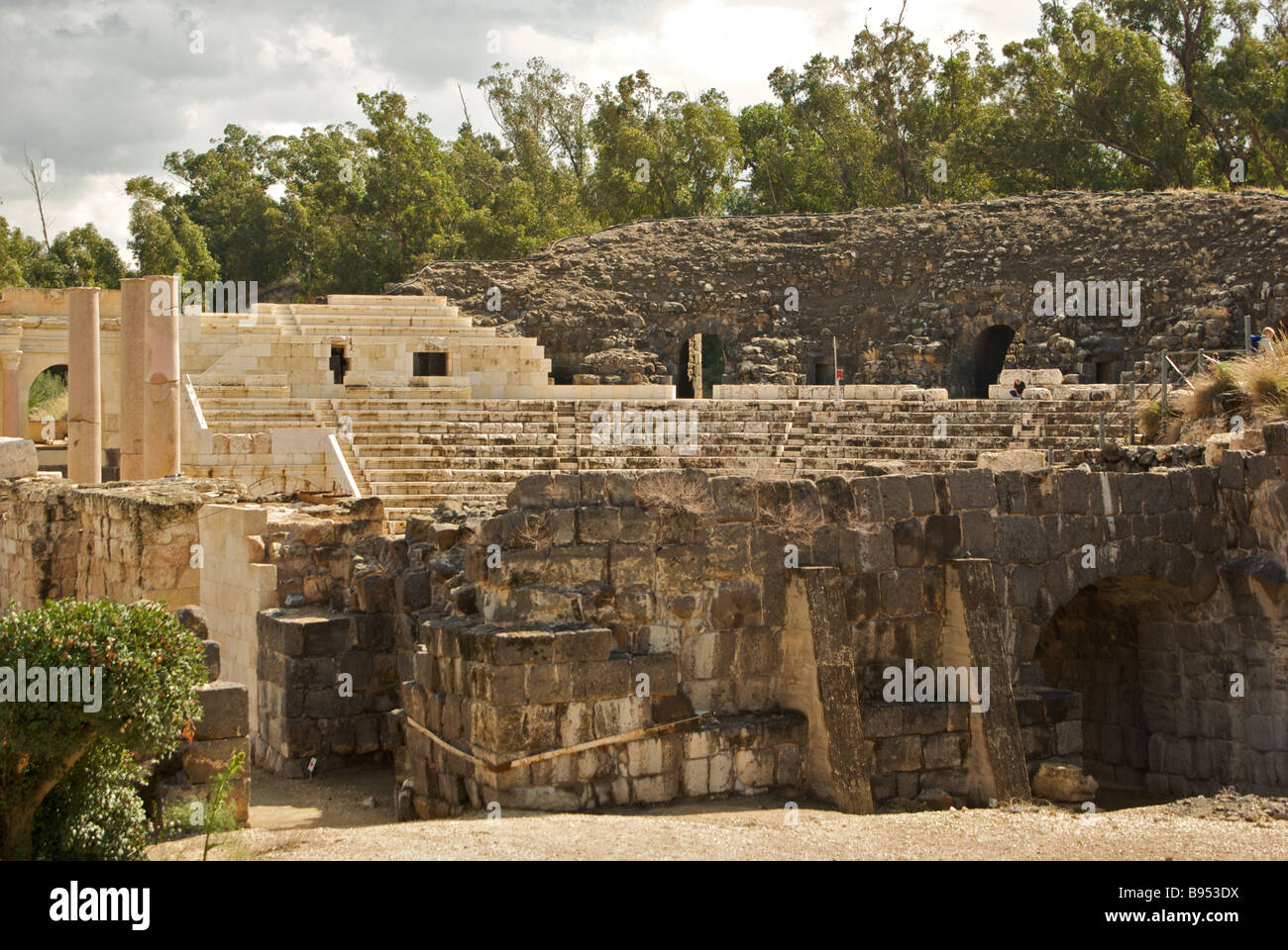 7000 seat Beth Shean theatre of Roman Byzantine city Scythopolis best preserved ancient theater in Israel Stock Photo