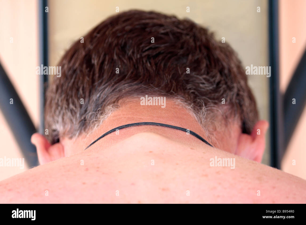 Man bowing head Stock Photo