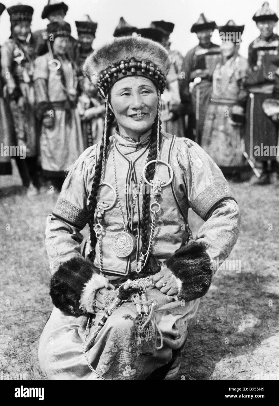 A Buryat woman in her folk costume Stock Photo - Alamy