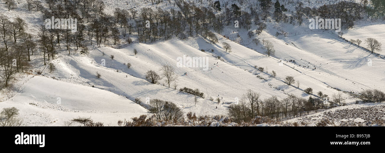 Panoramic view of the Hole of Horcum in winter North Yorkshire England UK United Kingdom GB Great Britain Stock Photo