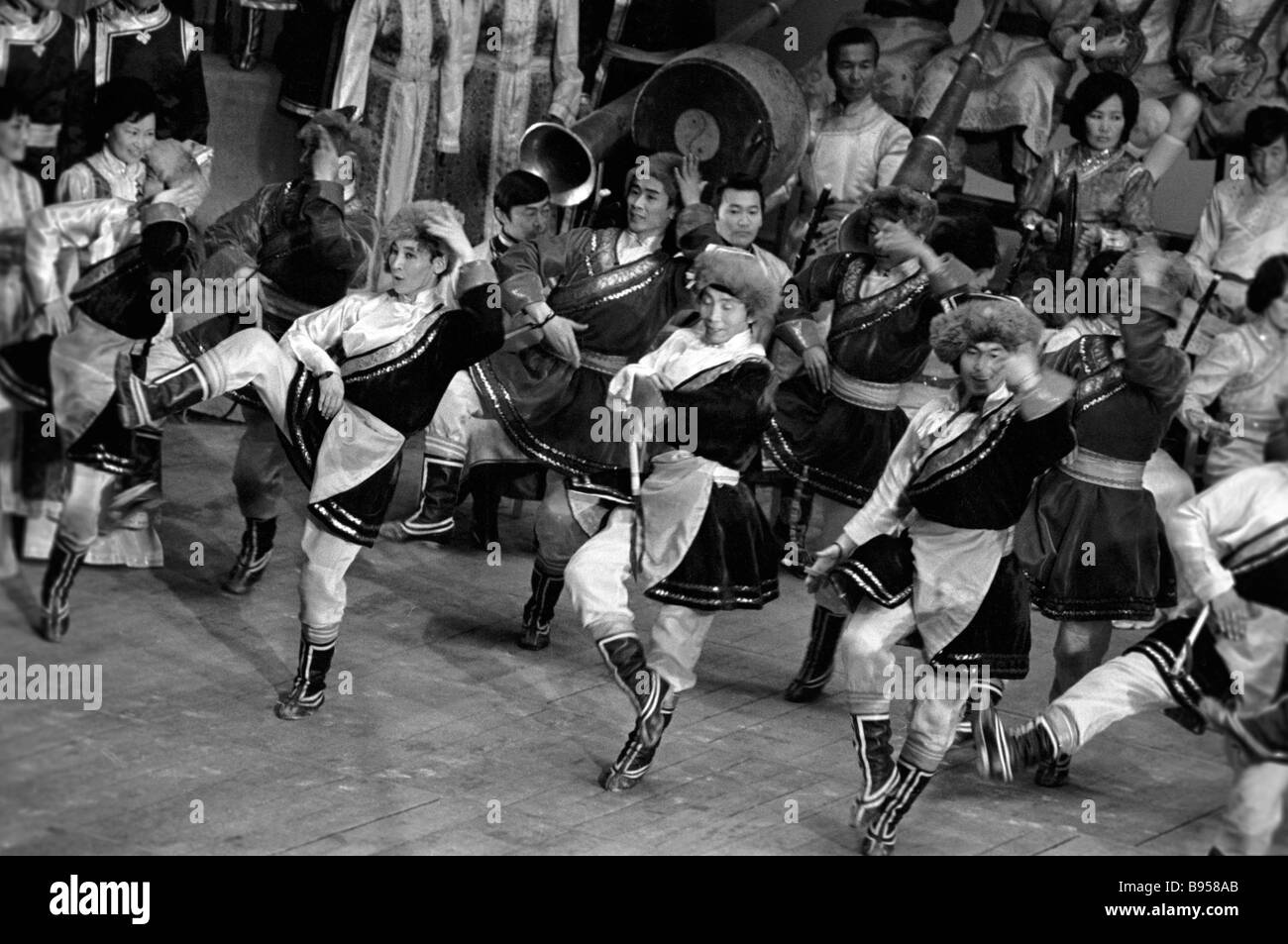 Artists from Mongolia in a concert during the 6th Festival of the USSR
