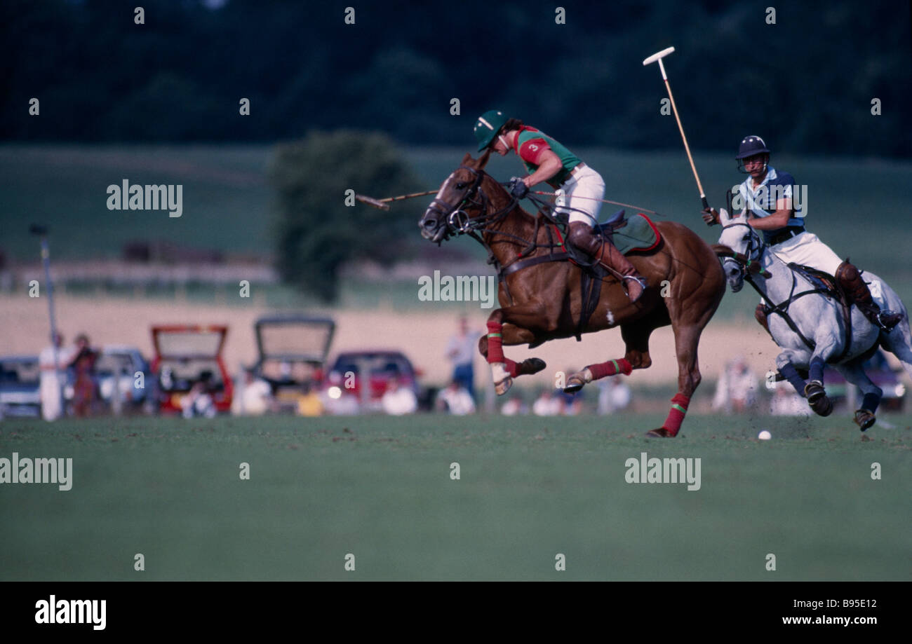 SPORT Equestrian Polo Polo match taking place at Cowdray Park in Midhurst West Sussex England Stock Photo