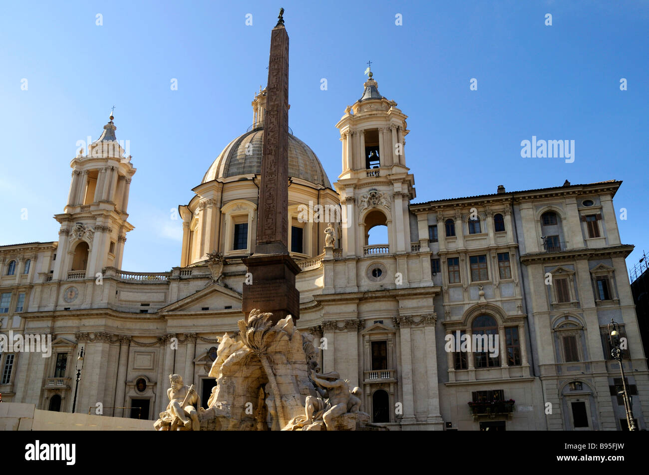 The church of St Agnes in Agone and the Central Fountain by Bernini in