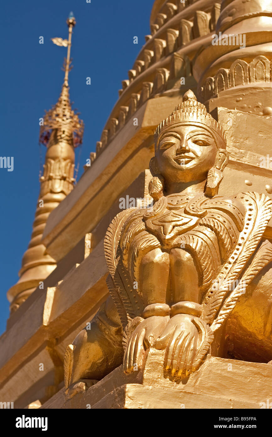 Part of a Golden Buddhist Temple near Inley Lake, Shan state, Myanmar (Burma) Stock Photo