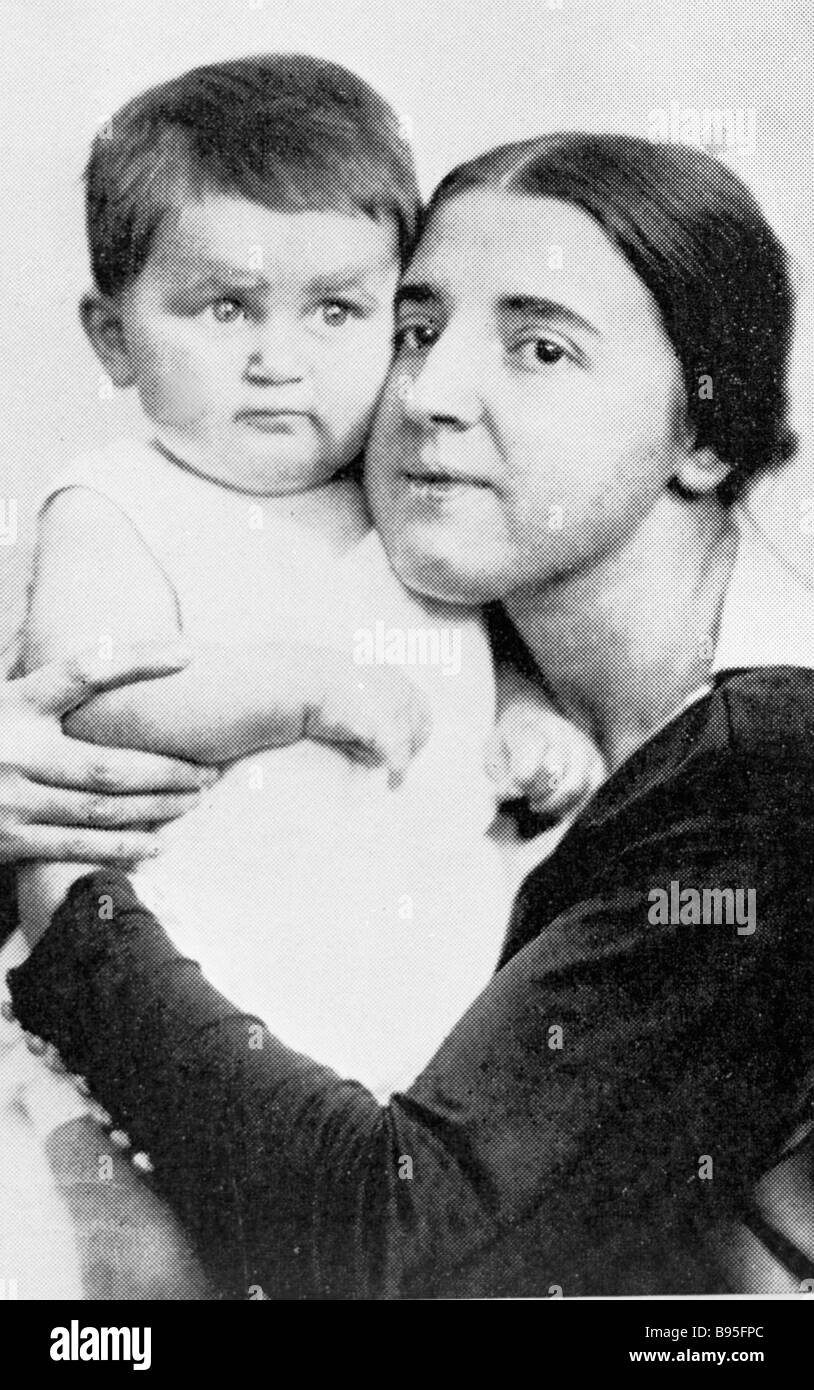 Nadezhda Allilueva the wife of Joseph Stalin and their son Vasily Stock  Photo - Alamy