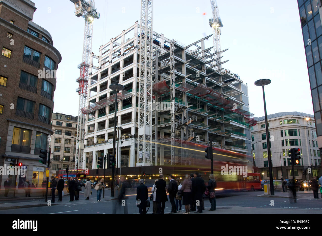 Heron Tower (110 Bishopsgate) Construction - City Of London Stock Photo