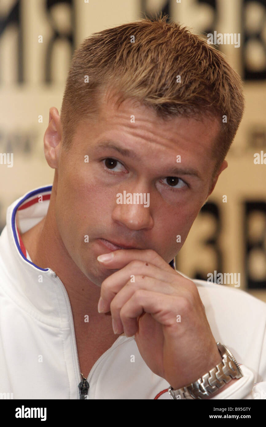 Russian gymnast Aleksei Nemov at a news conference Stock Photo - Alamy