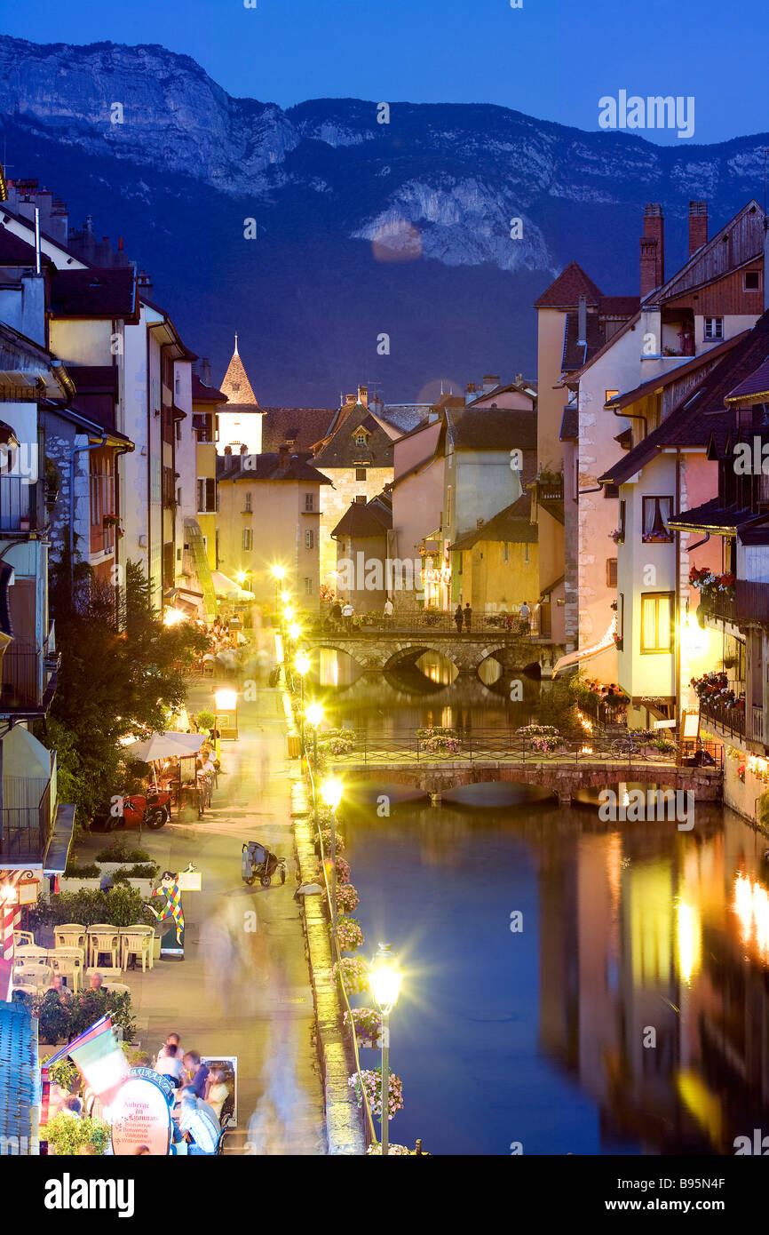 France, Haute-Savoie, Annecy, quay on the river Thiou Stock Photo