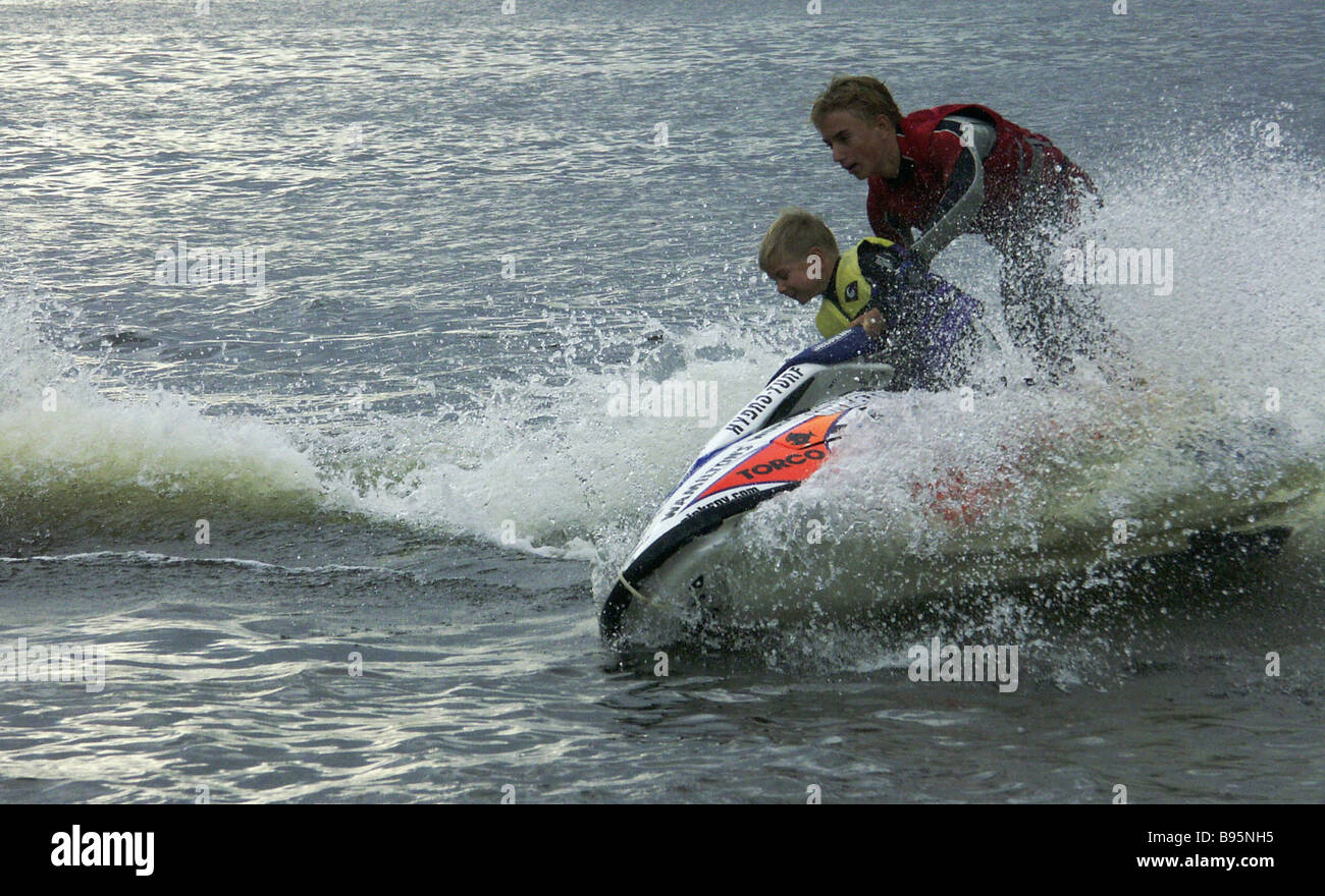 Ivan Potanin son of Vladimir Potanin with junior brother at