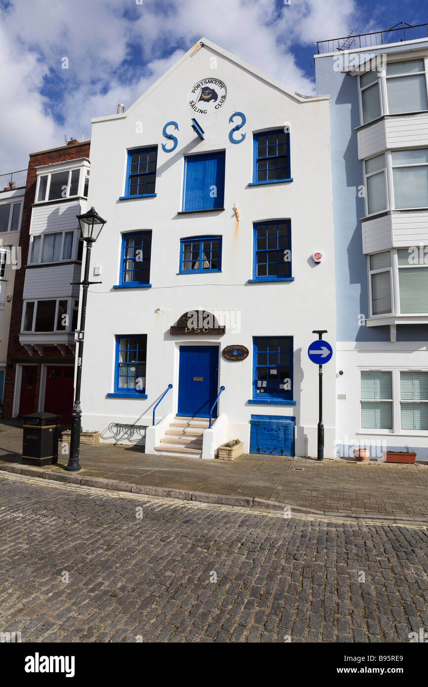 Portsmouth Sailing Club on the cobbled Streets of Old Portsmouth Stock