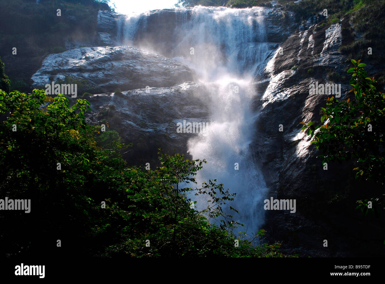 Palaruvi falls ; Kerala  , India Stock Photo