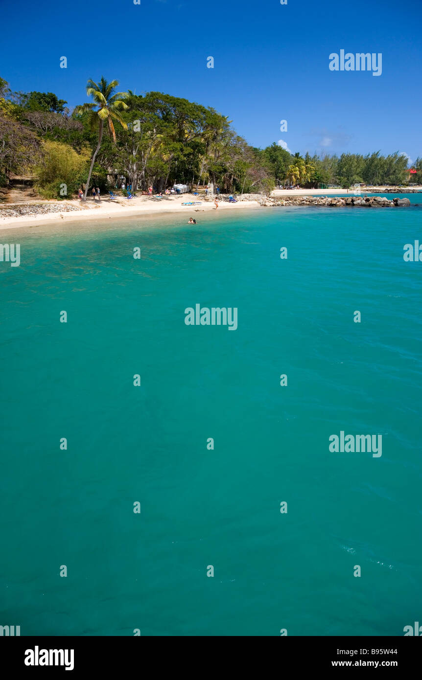 WEST INDIES Caribbean St Lucia Gros Islet Rodney Bay Pigeon Island National Park Tourists on