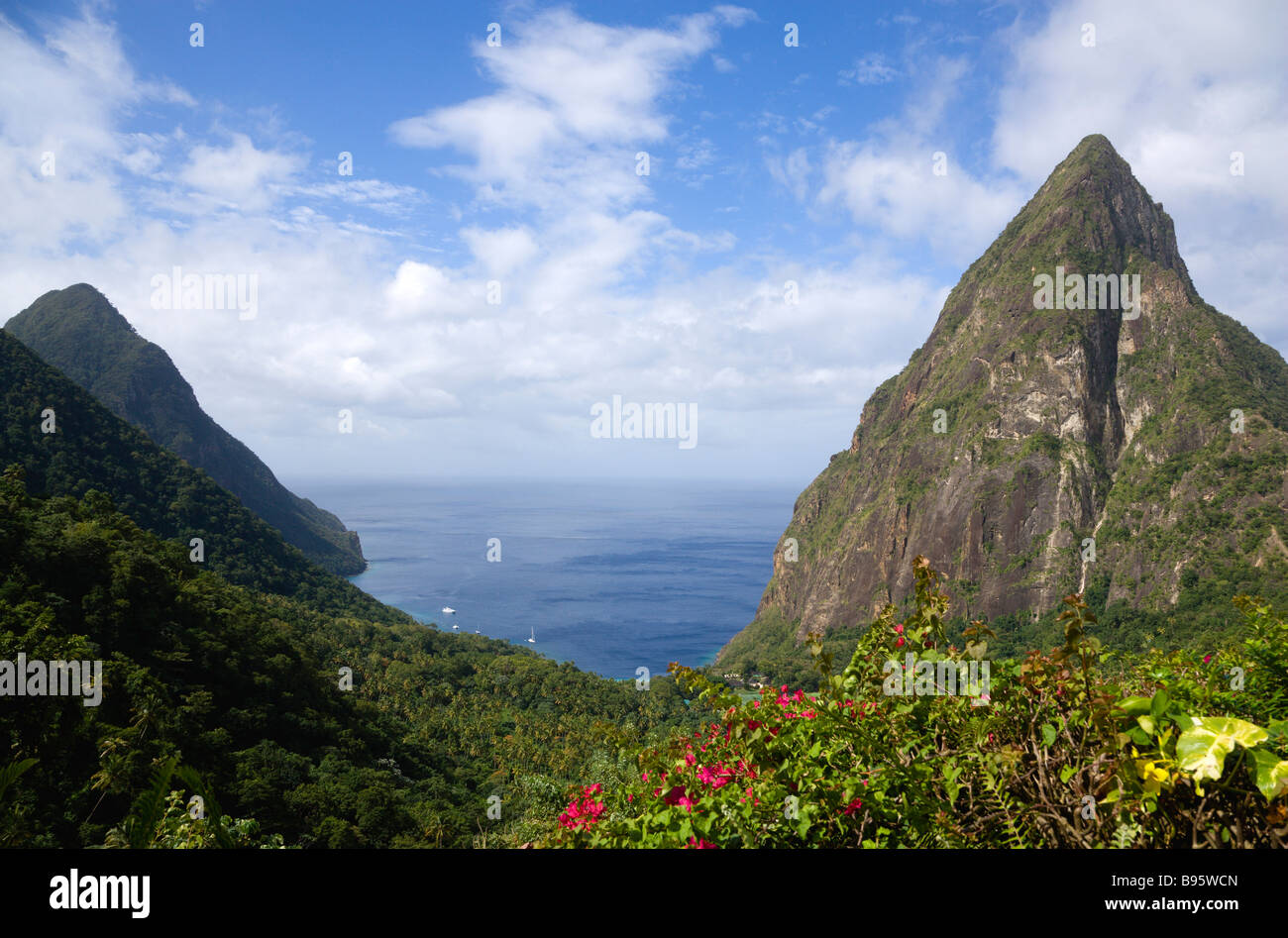 WEST INDIES Caribbean St Lucia Soufriere Val des Pitons Ladera Spa Resort Hotel Lush green