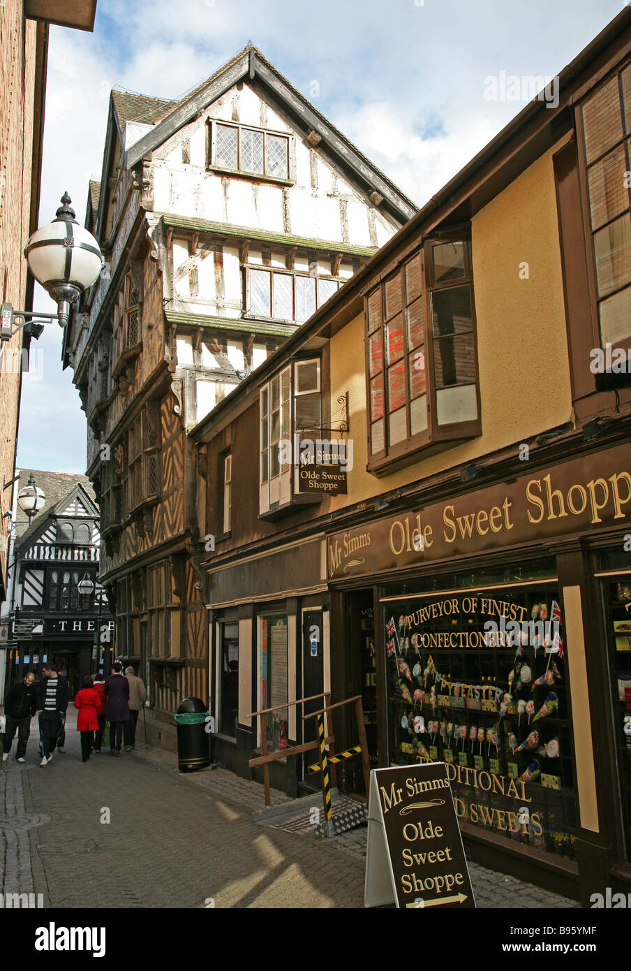 Rear view of the Ancient High House in Stafford an Elizabethan town house and is the largest timber framed town house in England Stock Photo
