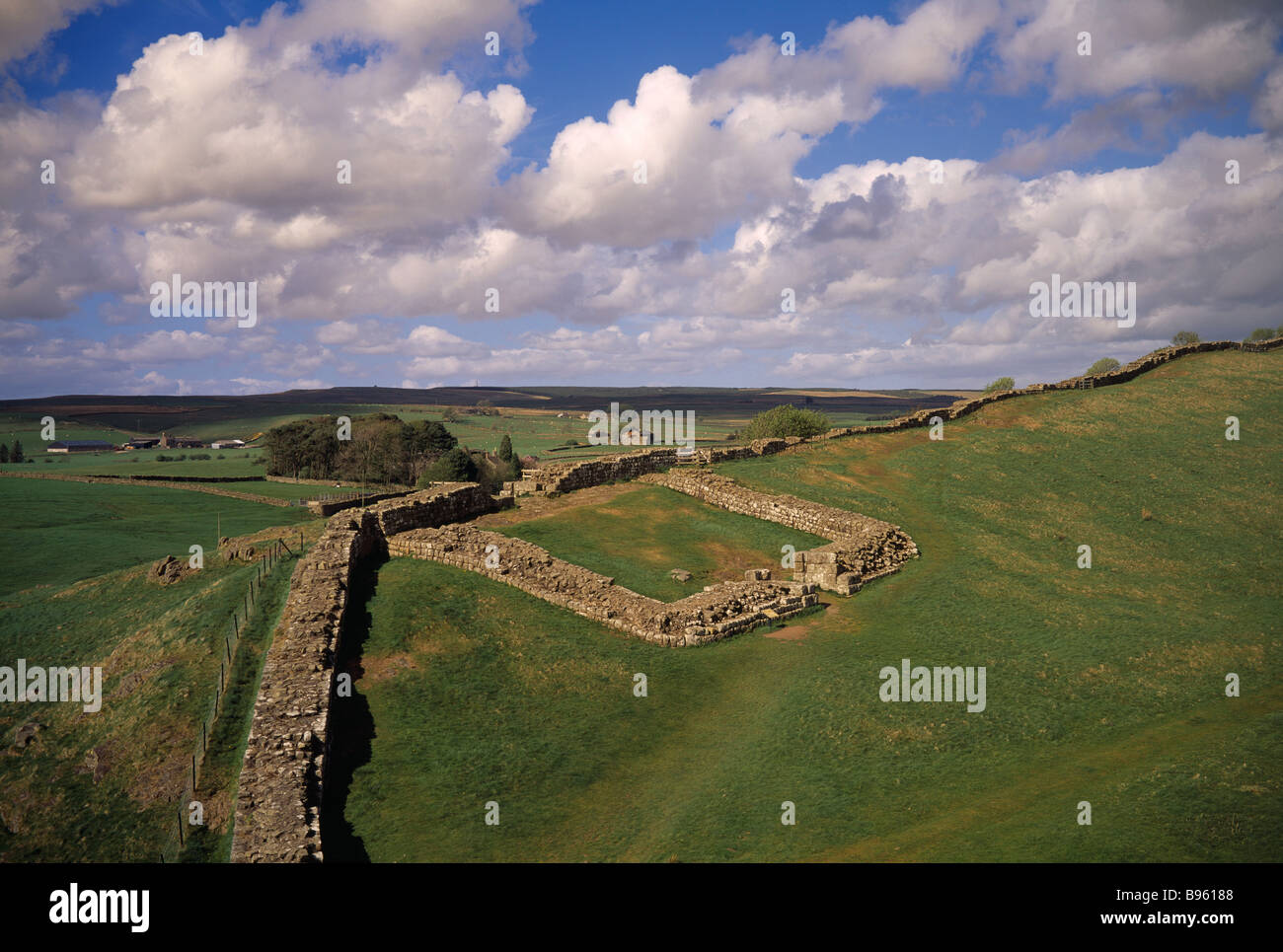 ENGLAND Northumberland Hadrian's Wall Cawfields Milecastle along ...