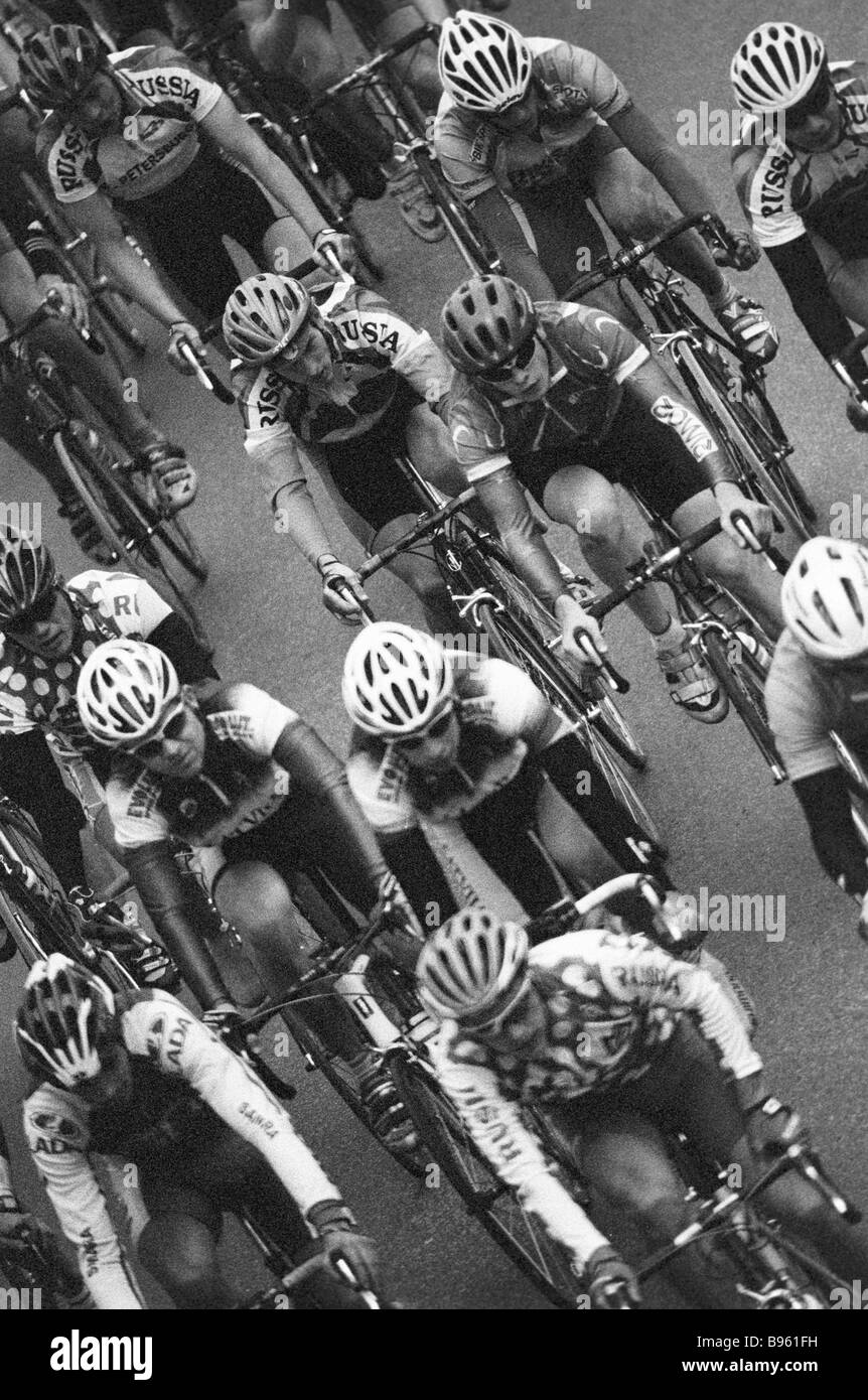 Five Moscow Rings international cycling race contestants Stock Photo ...