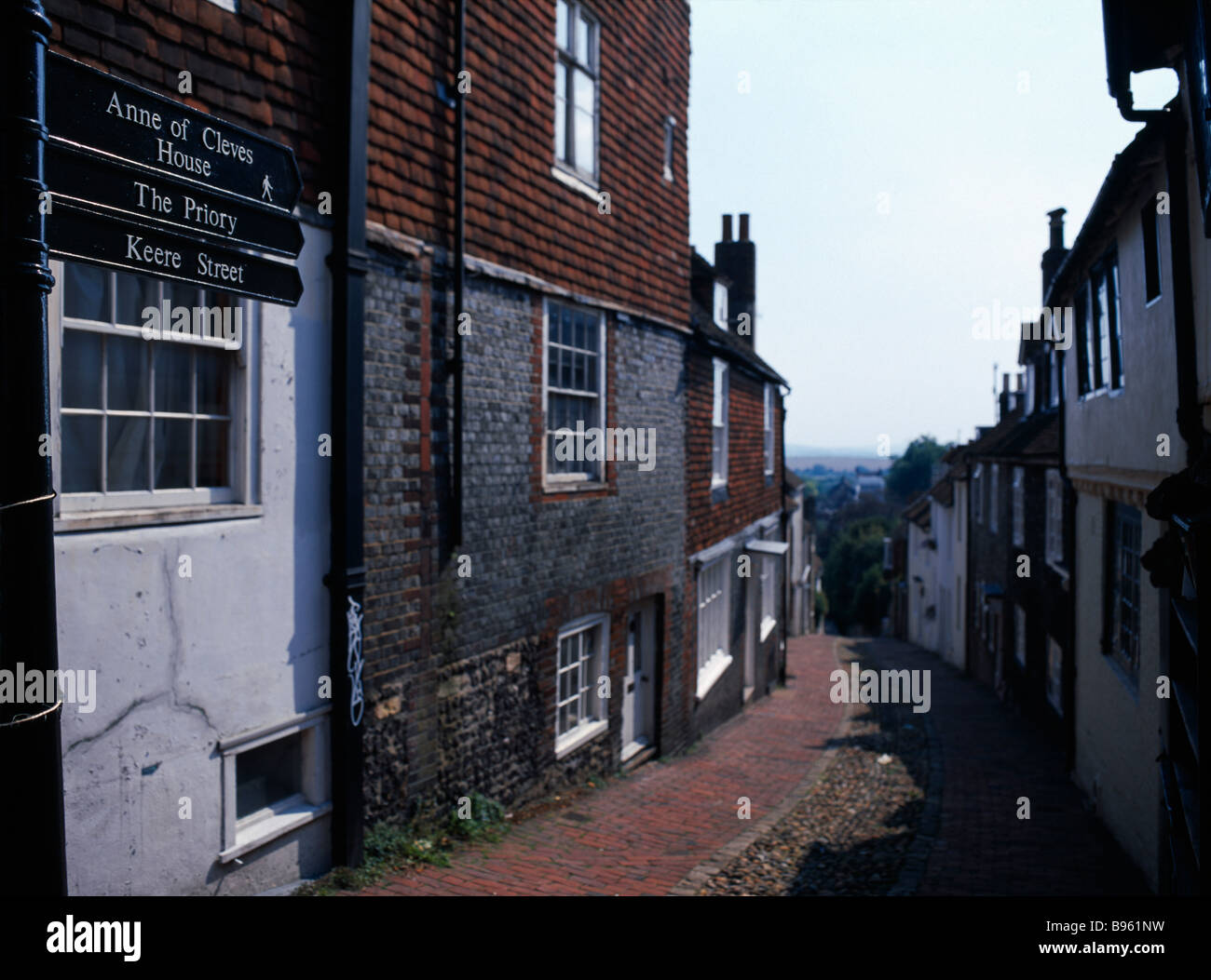 ENGLAND East Sussex Lewes Cobbled Lane Stock Photo