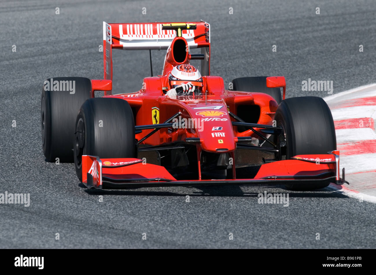 Kimi Raikkonen FIN in the Ferrari F60 racecar during Formula 1 testing ...