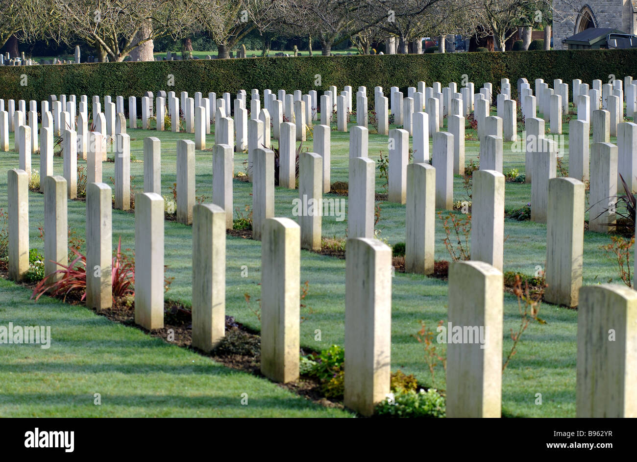 War graves Botley Cemetery, Oxford, Oxfordshire, England, UK Stock Photo
