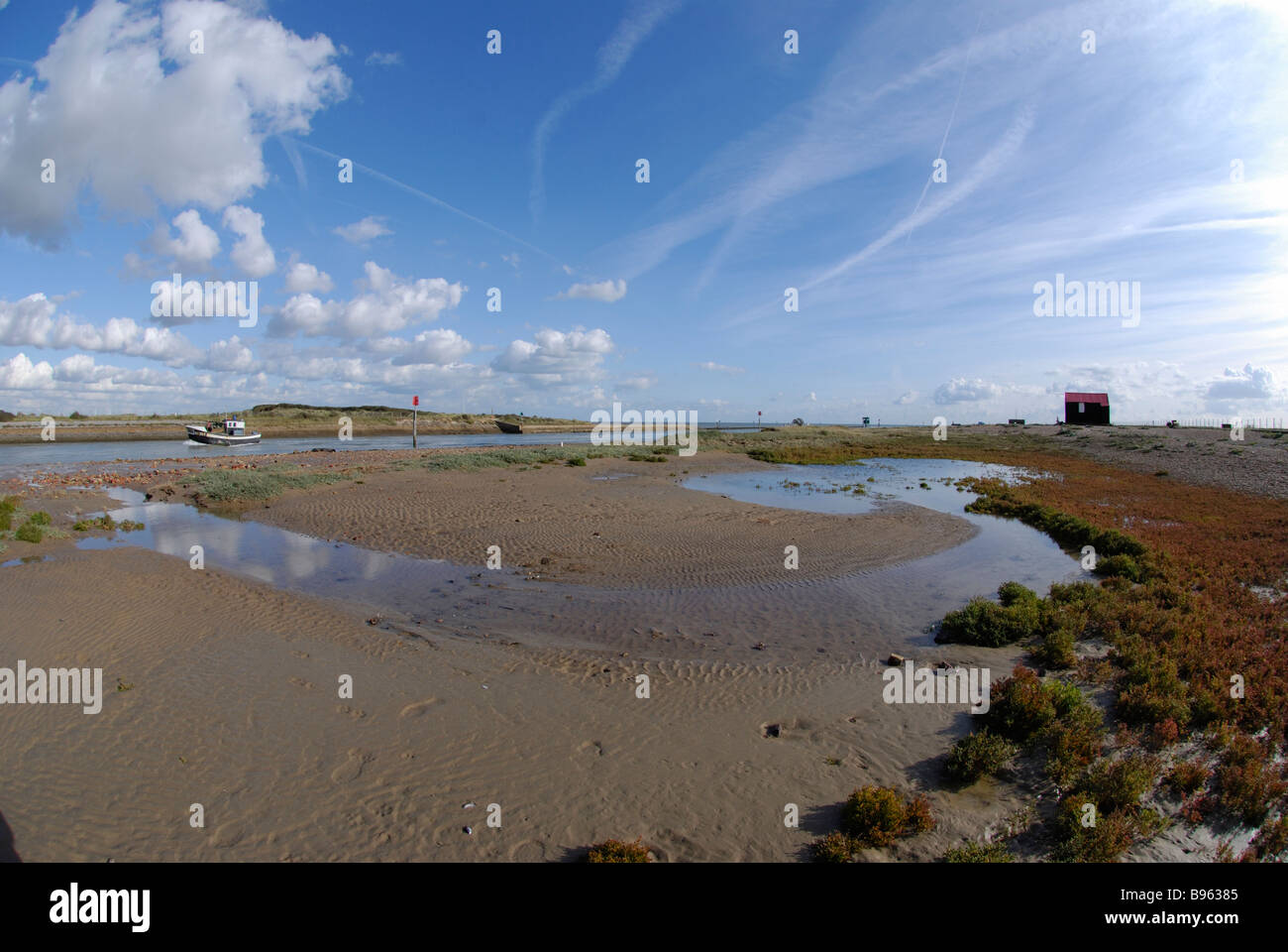 canal entrance to Rye Harbour East Sussex Stock Photo