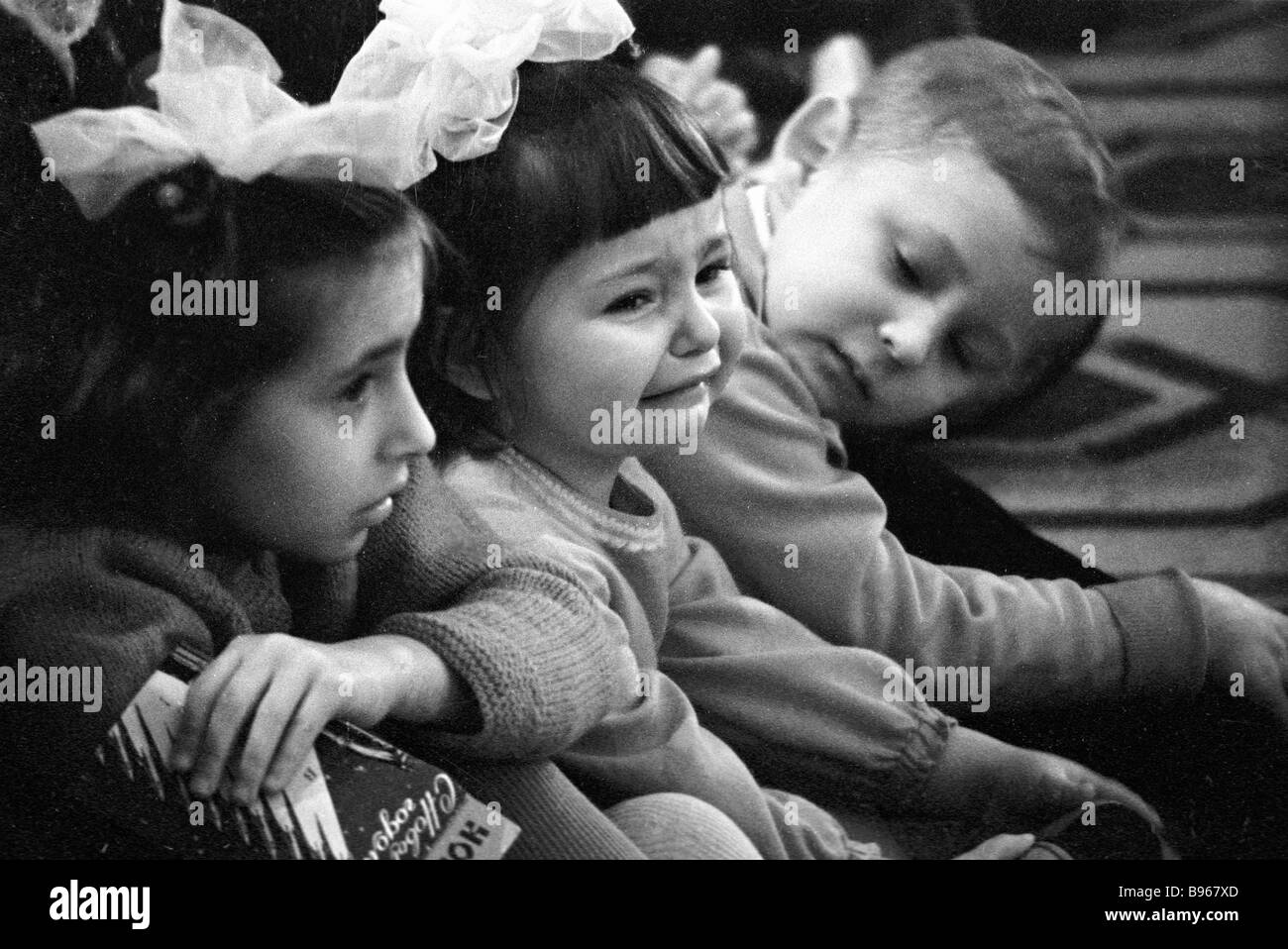 A Small Girl Weeping At The Sight Of Baba Yaga The Witch During A New Stock Photo Alamy