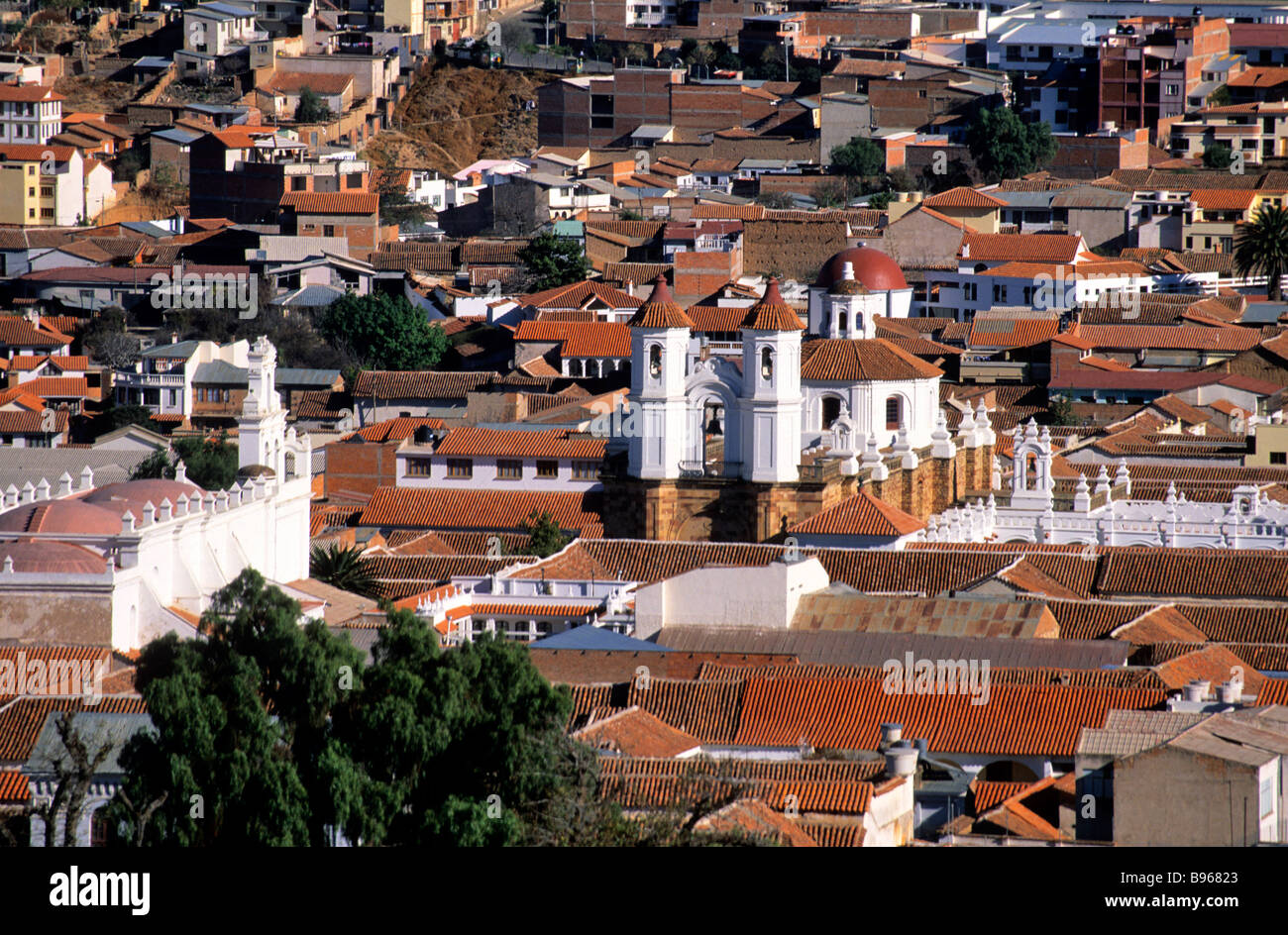 Bolivia, Chuquisaca Department, Sucre, town classified as World Heritage by UNESCO, San Felipe Neri Convent in the background Stock Photo
