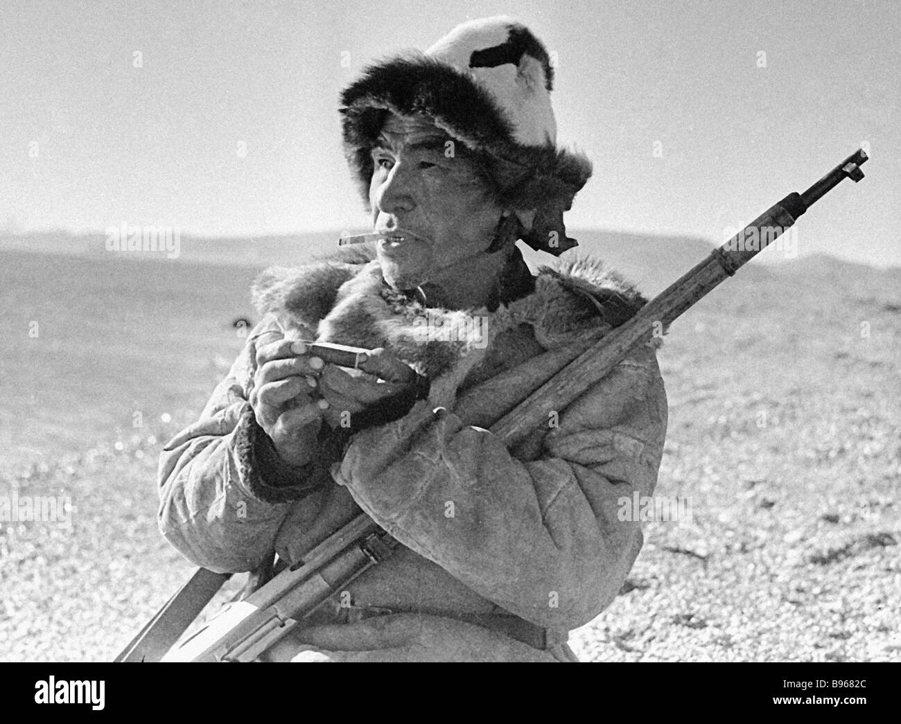 Hunter Vasily Nanaun the first inhabitant of Wrangel island who arrived