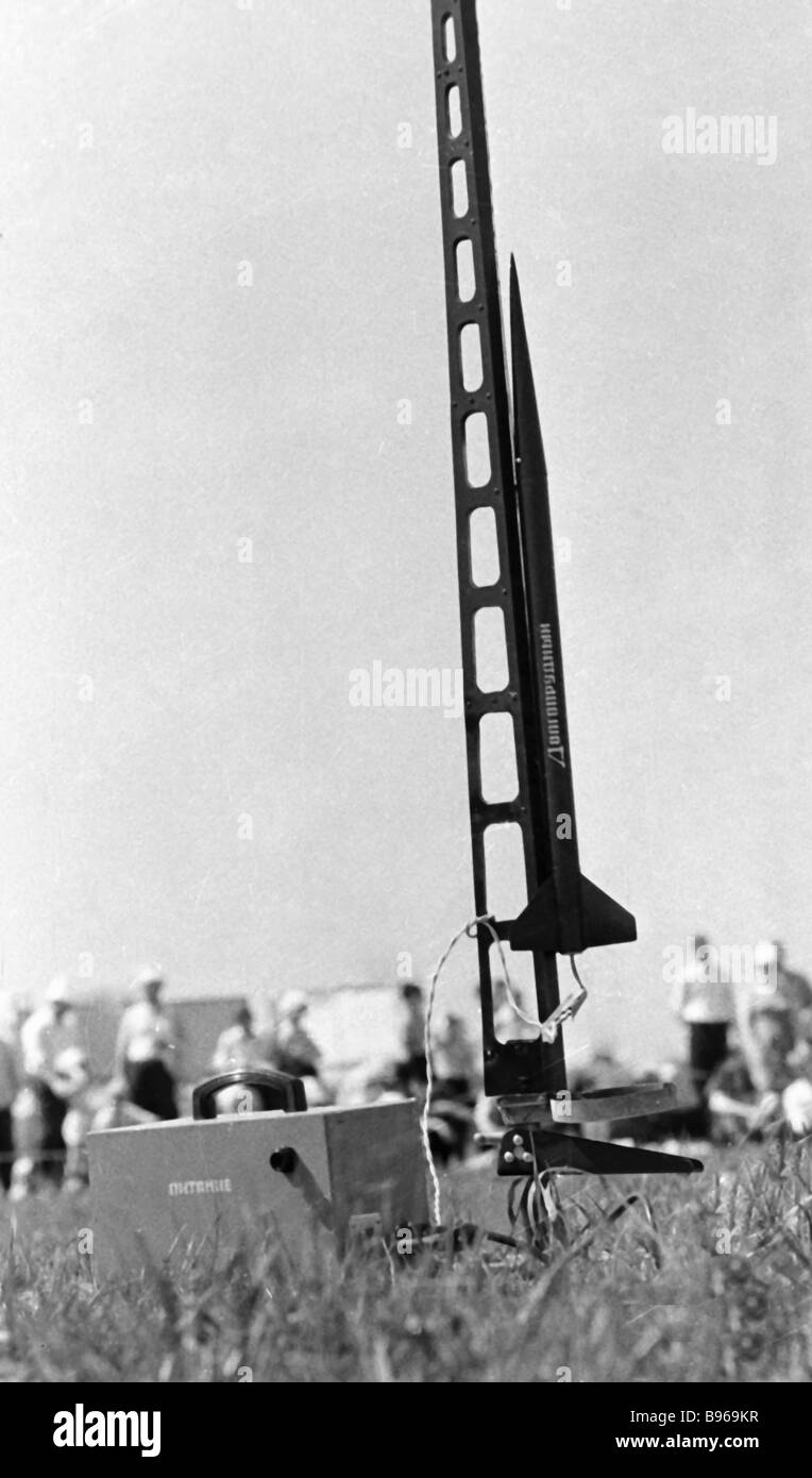 Model rocket launch Stock Photo Alamy