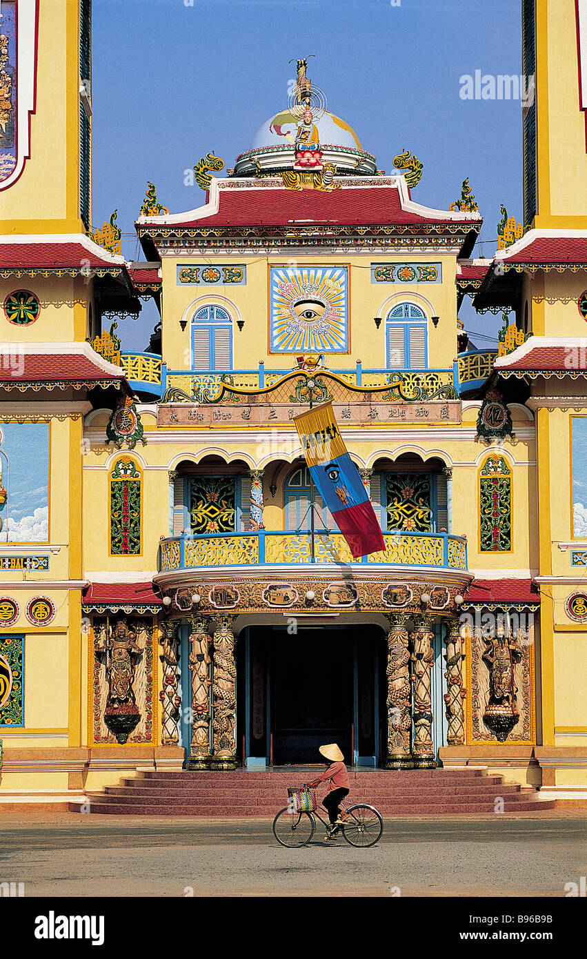 Vietnam, Tay Ninh Province, the Holy See of Caodaism temple near Tay ...