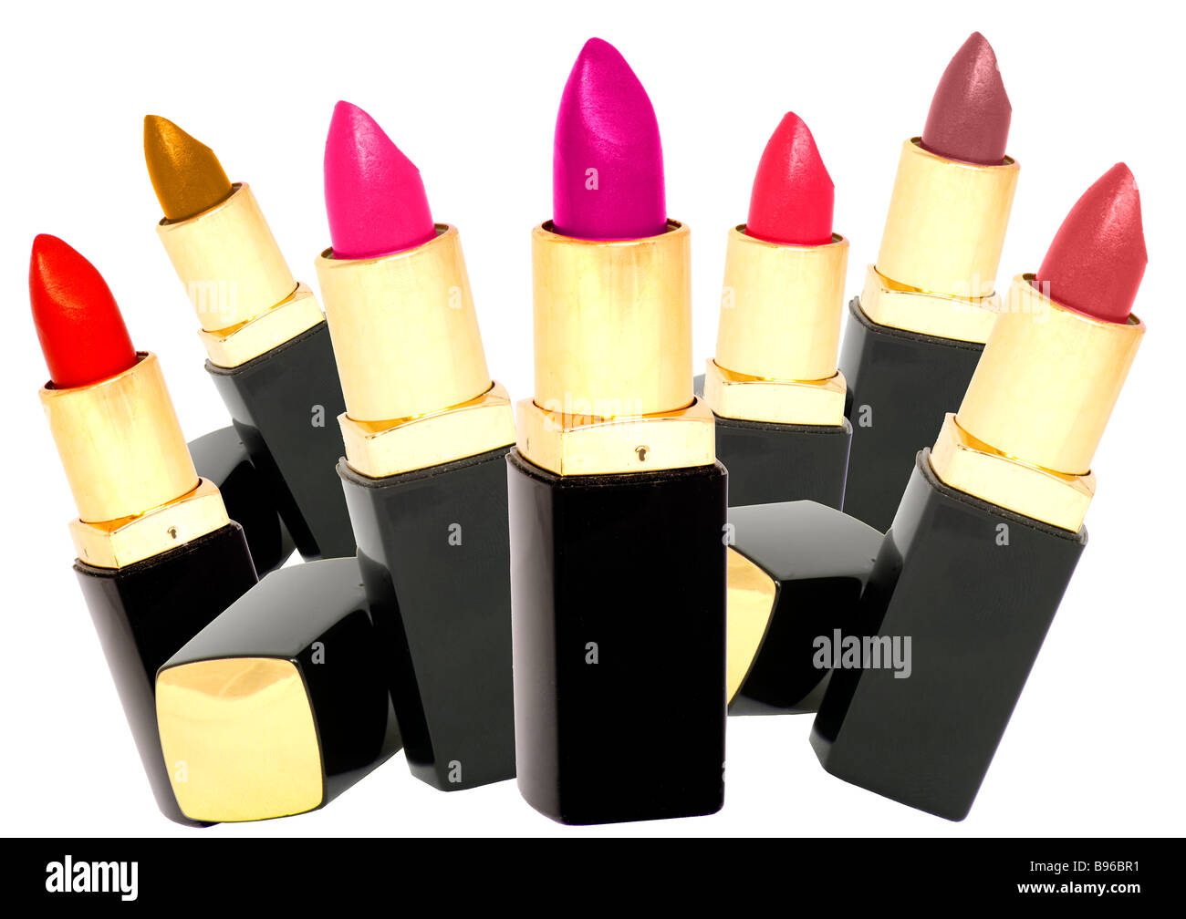 Collection of different coloured lipsticks Stock Photo Alamy
