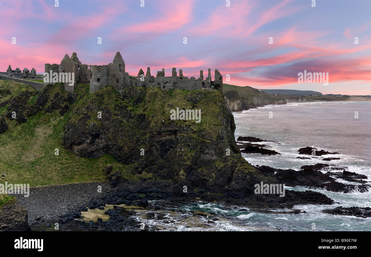 Dunluce Castle, North Antrim Coast, County Antrim, Northern Ireland Stock Photo