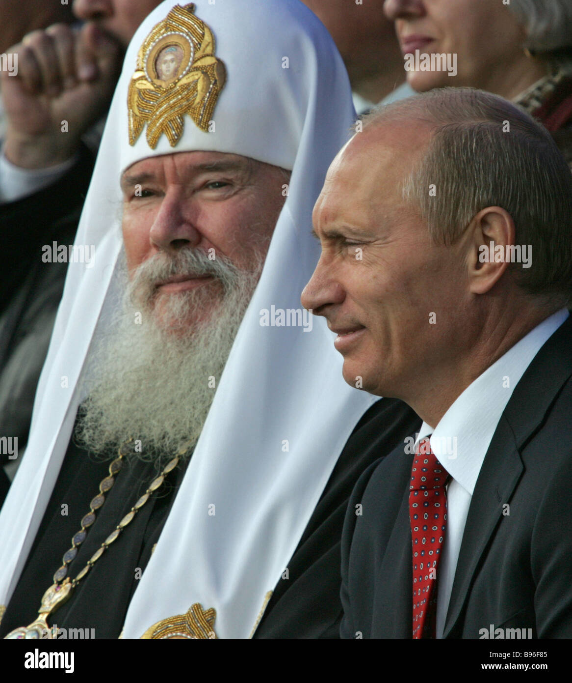 Left to right Patriarch Alexy II of Moscow and All Russia and