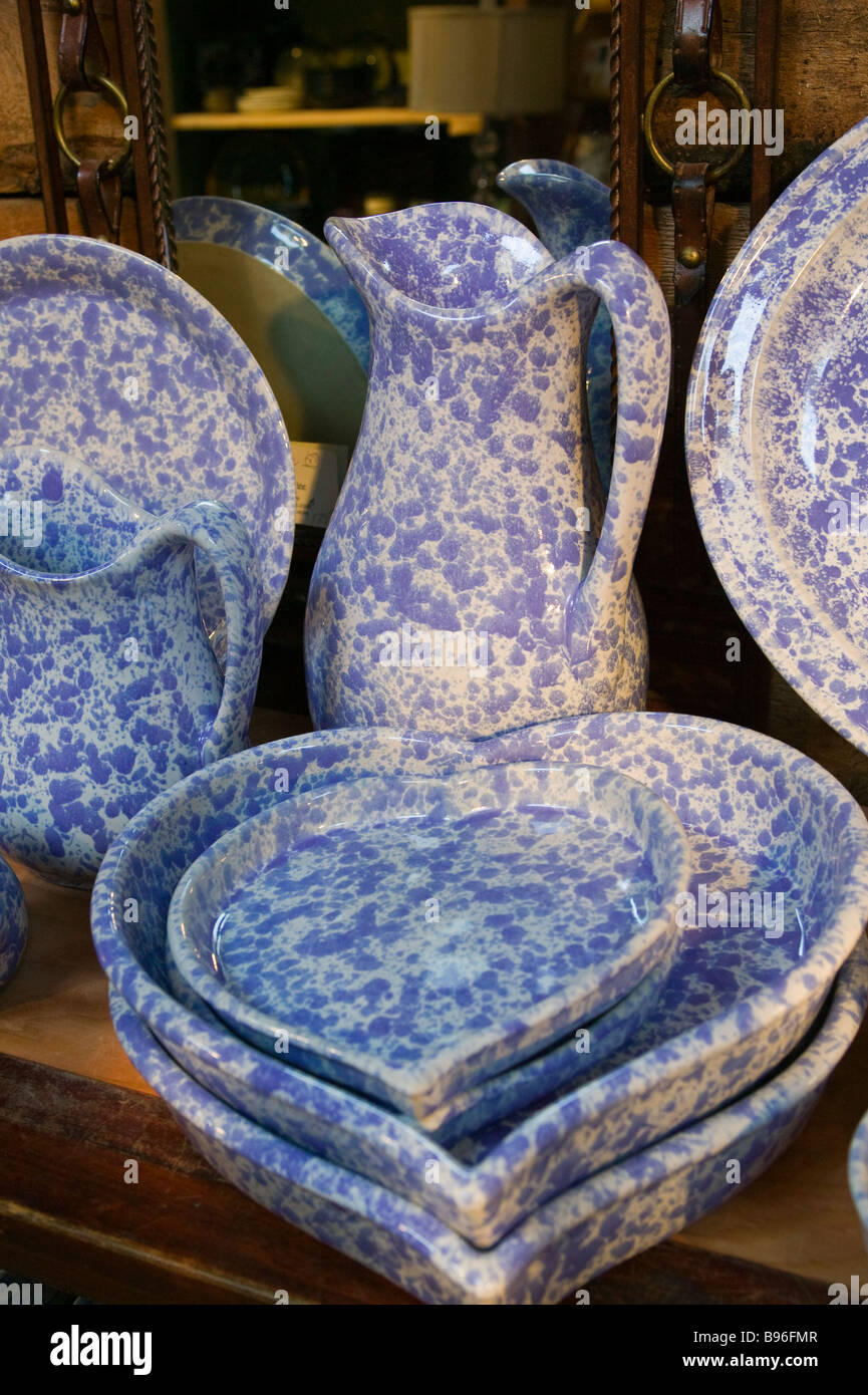 Bennington Pottery stoneware on display. Stock Photo