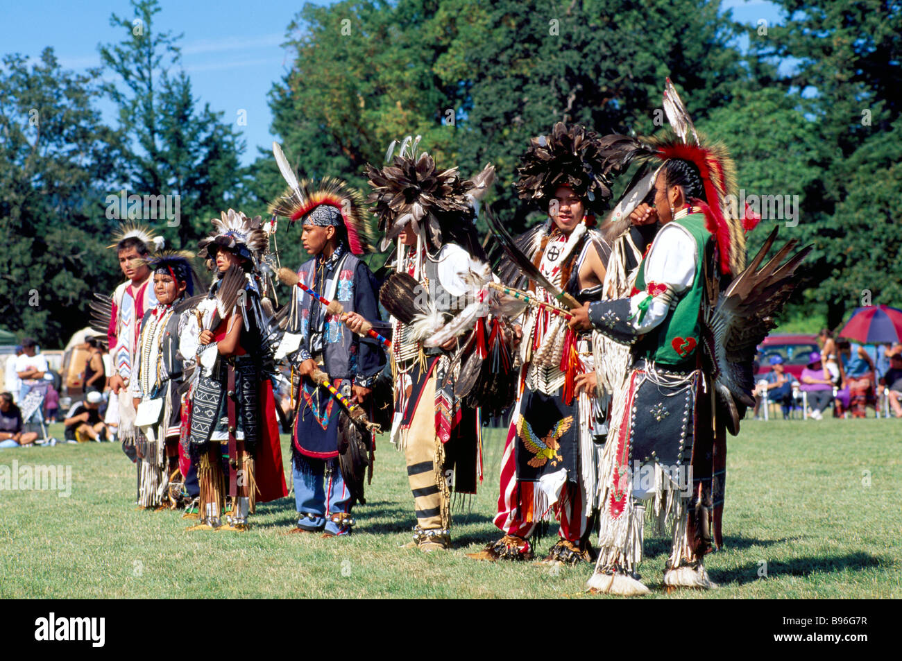 Native Indian Dancers in Traditional Regalia at a Pow Wow on Tsartlip ...