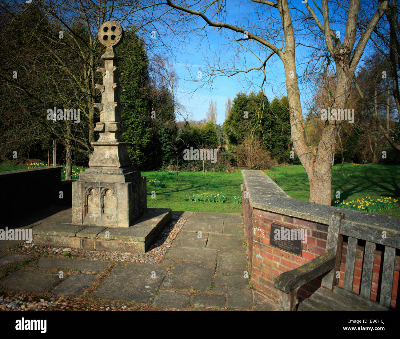 Coronation Gardens memorial stone Sundridge Kent England UK Stock Photo
