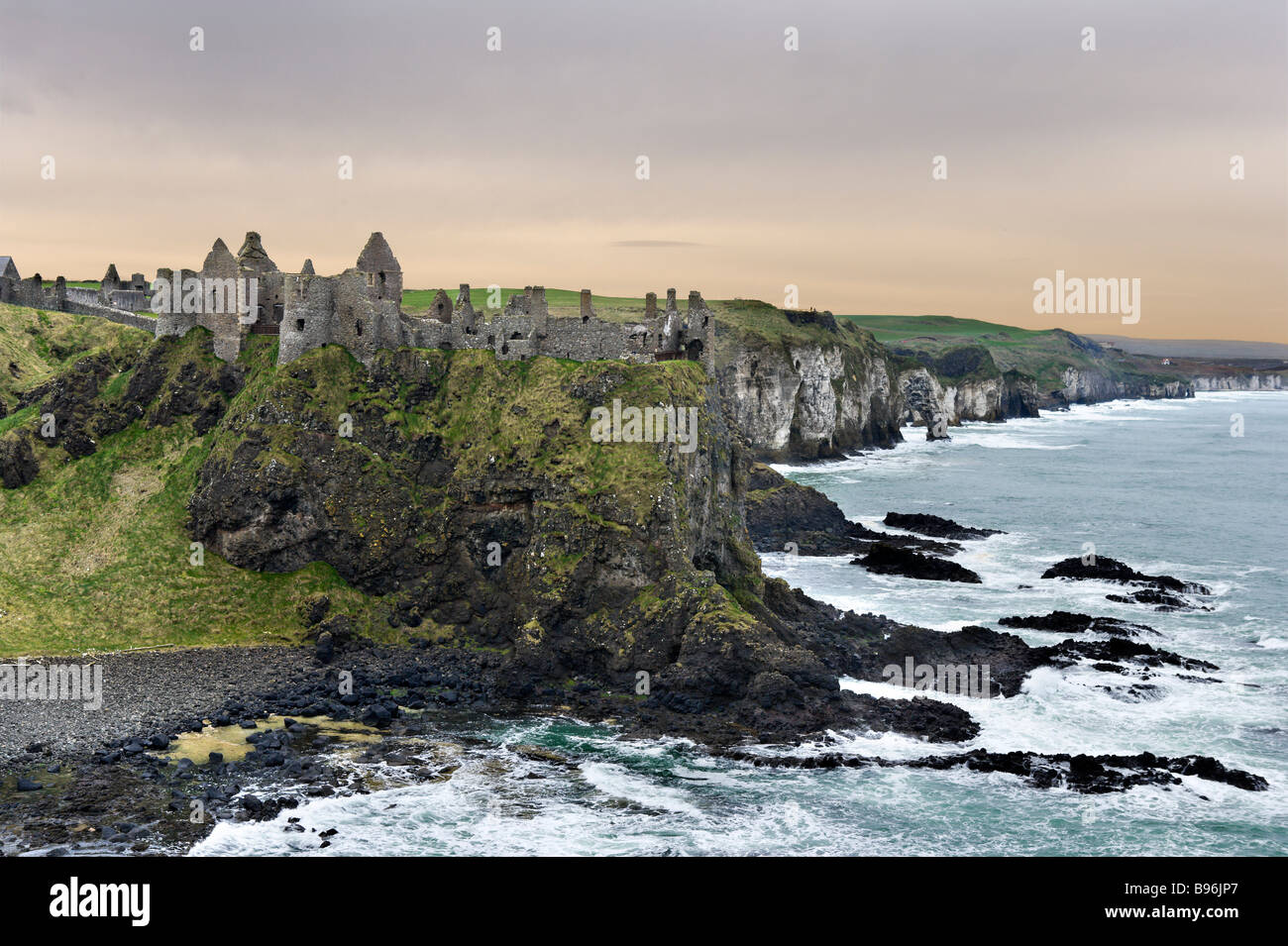 Dunluce Castle, North Antrim Coast, County Antrim, Northern Ireland Stock Photo