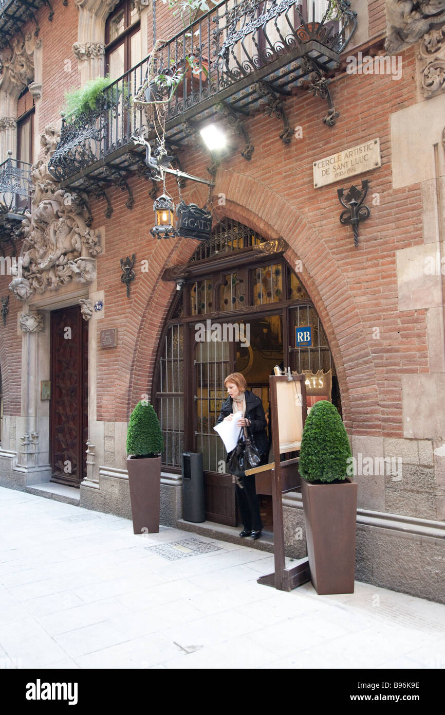Els Quatre Gats, Bar, Restaurant, Cafe, Barcelona Stock Photo