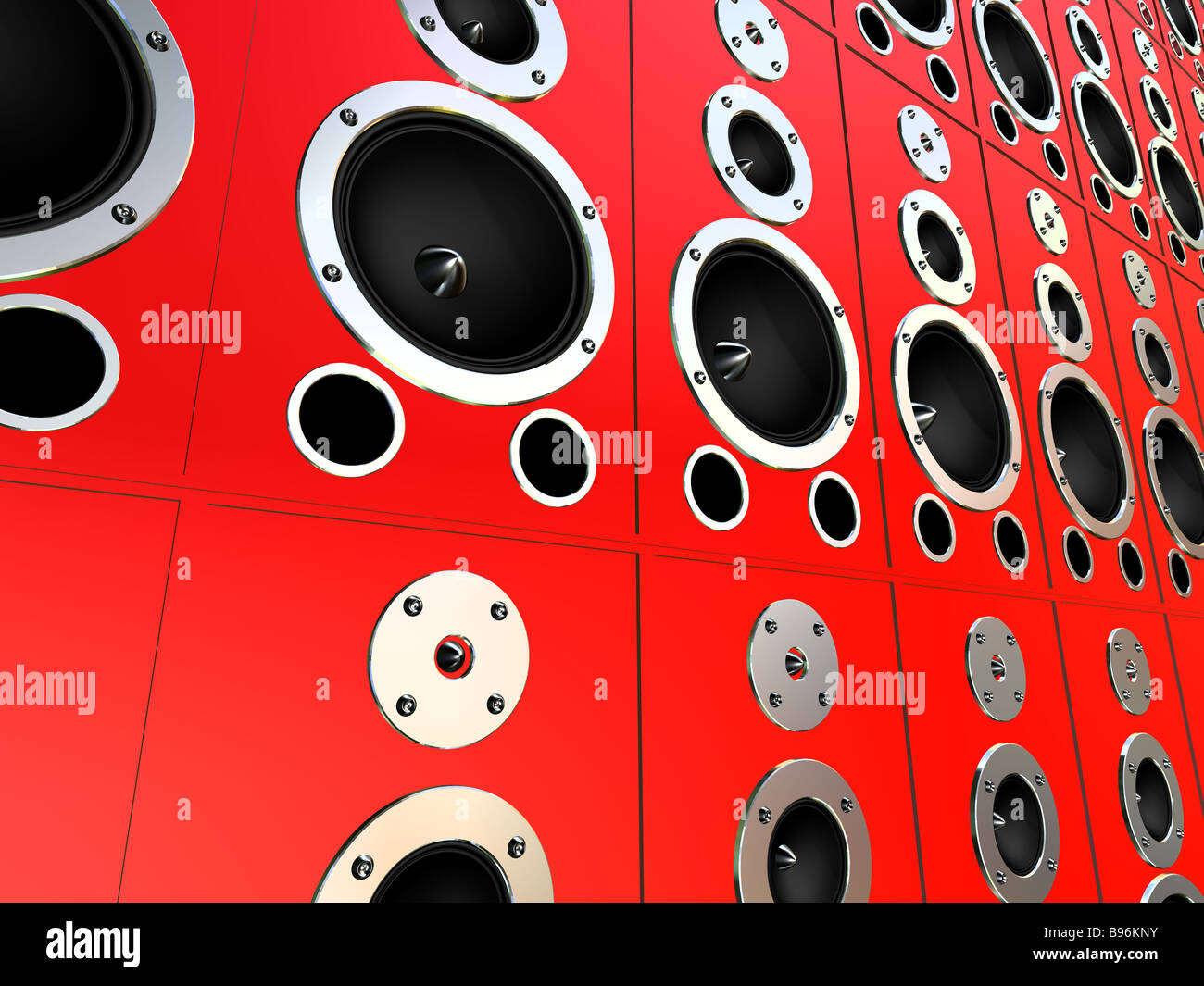 wall of speaker Stock Photo