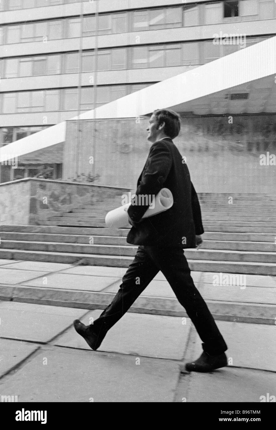 A student from the Polytechnic Institute hurrying to lessons Stock ...