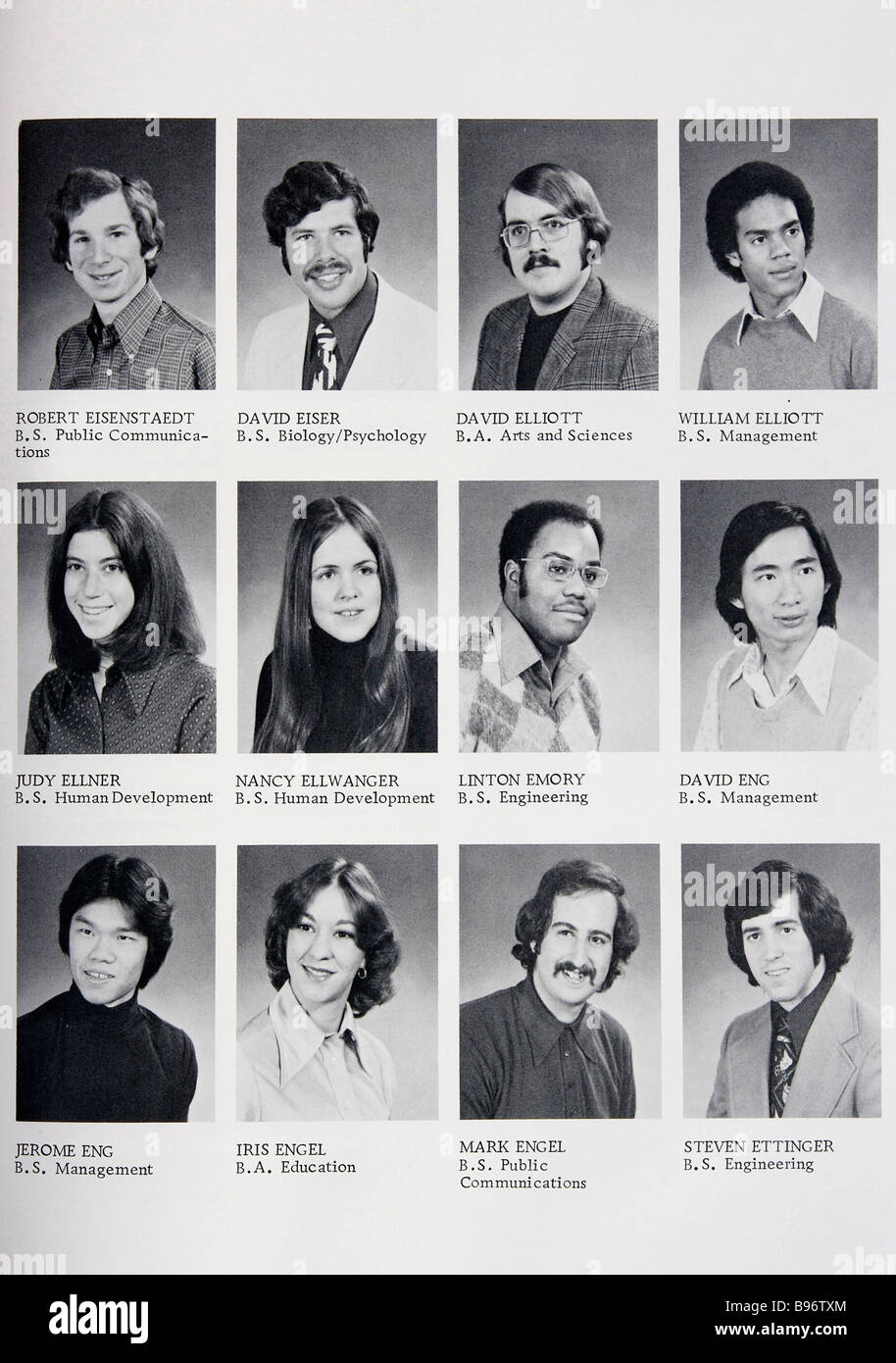 College yearbook, 1974. Stock Photo